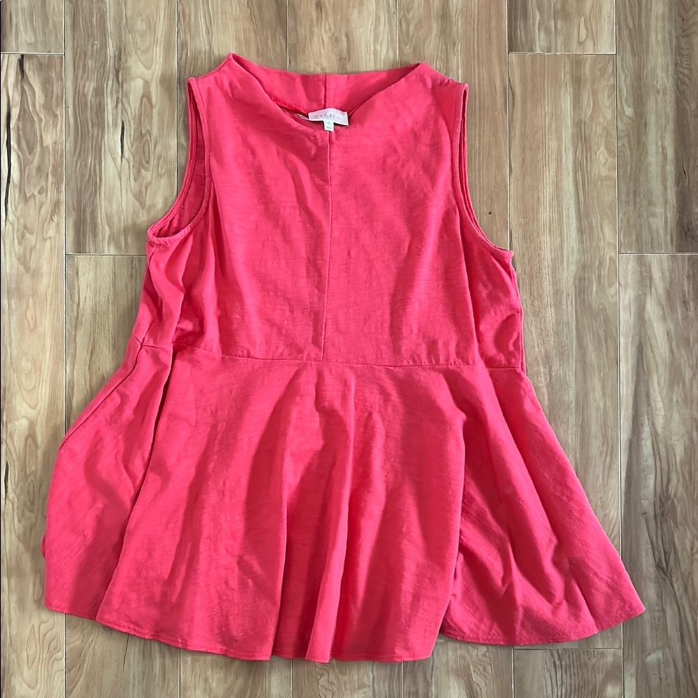 Anthropologie Deletta coral red sleeveless blouse